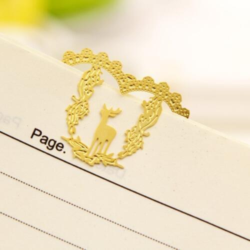 UHOO JB142 Korean stationery love animal lace metal bookmark creative mini hollow book second quarter Stationery for office