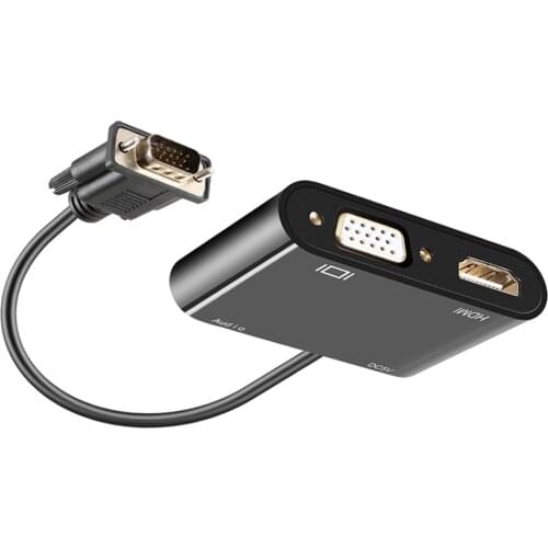 VAG HDMI Splitter VGA to HDMI converter Splitter Laptop PC aux audio +VGA to HDMI converter splitter