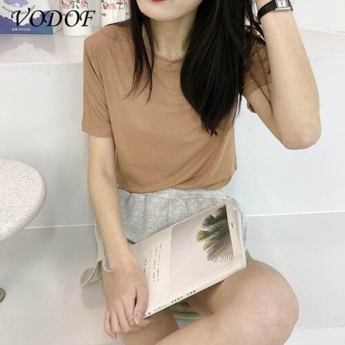 Женские базовые футболки VODOF China At AliExpress