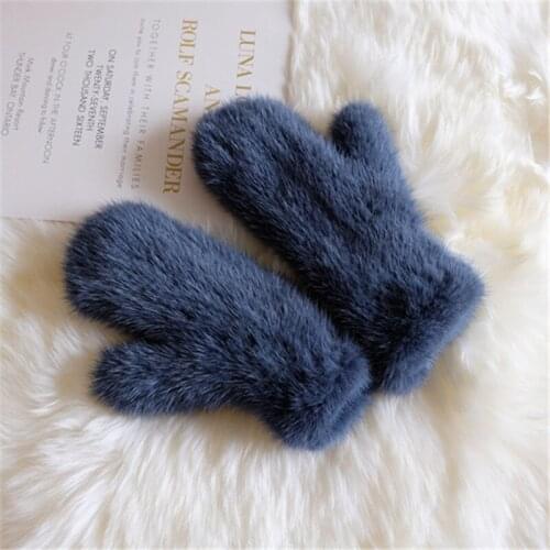 Mink fur knitted gloves, winter fashion womens gloves, 100% authentic mink wool knitted gloves, thick warm fur gloves