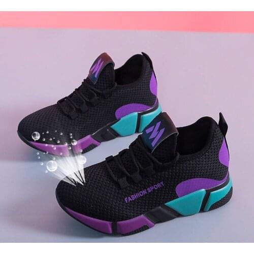Women Sneakers Platform Sport Shoes Mesh Lace Up Casual Shoes Woman Falts Patchwork Sneaker breathable Ladies Shoes 7675G