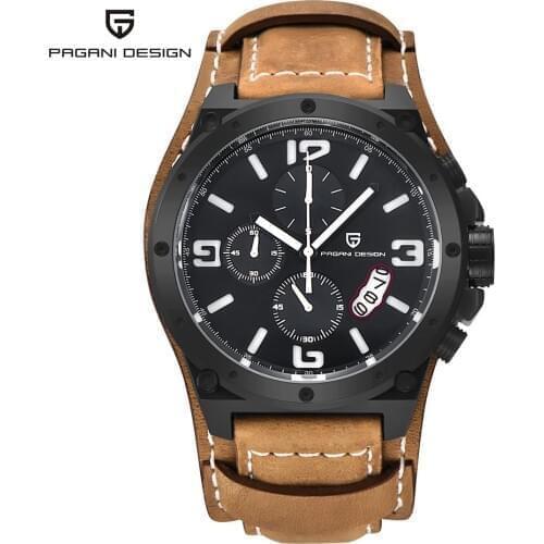 PAGANI DESIGN Brand Military Watches Mens Luxury Fashion Waterproof Chronograph Sport Quartz Wristwatch Calendar Clock Big Dial