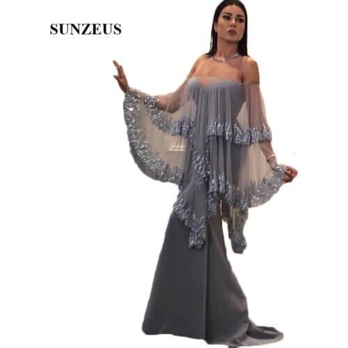 Women Evening Party Dresses Long Strapless Mermaid Formal Evening Dresses 2021 Lace Appliques Edge Wraps Tulle Evening Gowns