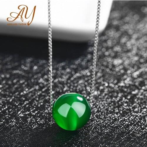 Anillos Yuzuk Green Stone Agate Ladies Necklace With Chain Jewelry Charm Fashion Jewelry Ladies Wedding Engagement Party Gift