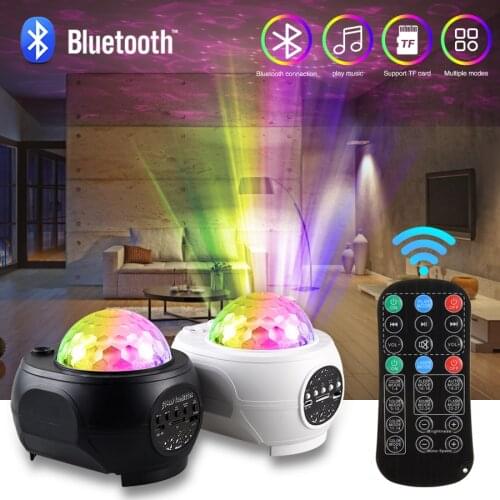 Starry Sky Star Projector Lamp USB LED Night Light Bluetooth Music Player Voice Control Night Lamp For Kids Gift Bedroom Decor