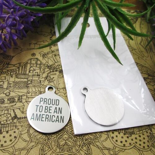 20pcs--"Proud To Be An American"stainless steel charms 5 styles for choosing DIY Charms for necklace bracelets