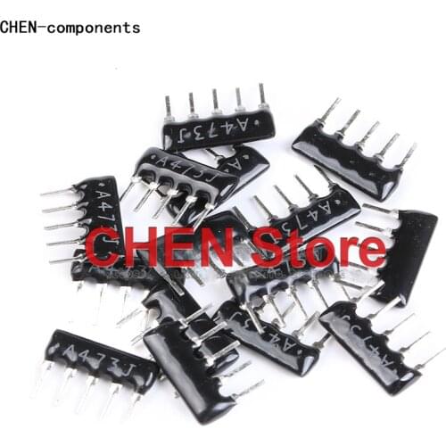 10pcs Resistor Network 5PIN A05-102/103/104/202/222/332/471/472/473/511/512 1K 2K 2K2 3K3 4K7 5K1 10K 20K 47K 100K 470R 510R