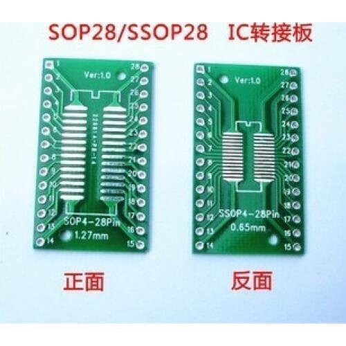 36PCS/LOT SO/SSOP/SOIC/MSOP TSSOP28 / TSSOP20 turn DIP28 1.27MM / 0.65MM turn 2.54MM IC adapter Socket / Adapter plate / PCB