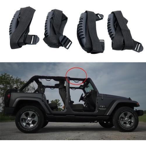 4Pcs Grab Handles Grip Bar Pulling Tab For Jeep Wrangler YJ TJ JK JL JKU Sports Sahara Freedom Rubicon Door Handlebar 1956-2018