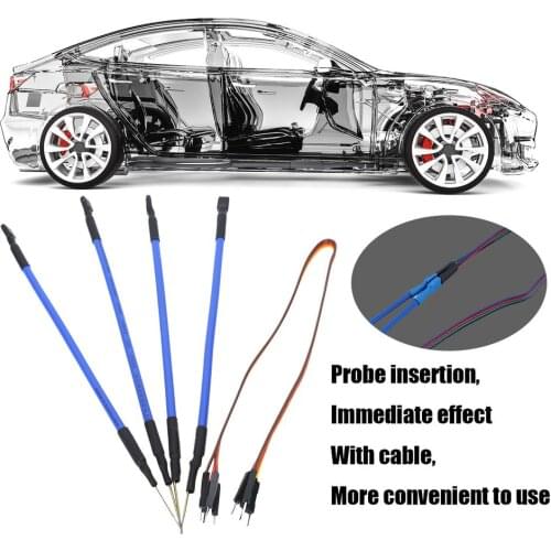 4Pcs Universal Car Test Probes Insulation Piercing Needle Non-destructive Pin Tester With Cable Auto Repair Tool Car Accessories