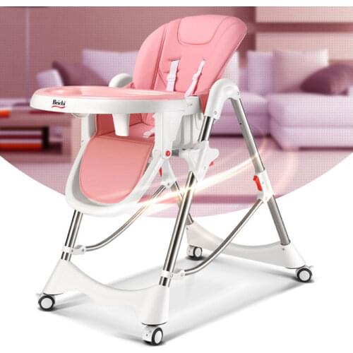 634Baby Dining Chair Childrens Chair Multi-function Wheelbarrow Folded Portable Baby Chair Dining Table Chair Seat