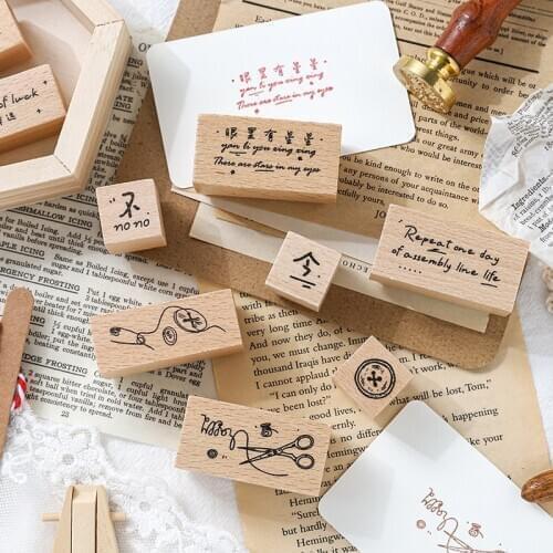 9pcs/lot A breeze series stamp DIY wooden rubber stamps stationery scrapbooking standard stamp