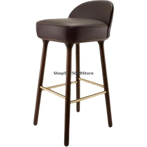 American solid wood bar stools modern minimalist nordic bar stools leather art bar stools bar stools sales office front desk hig