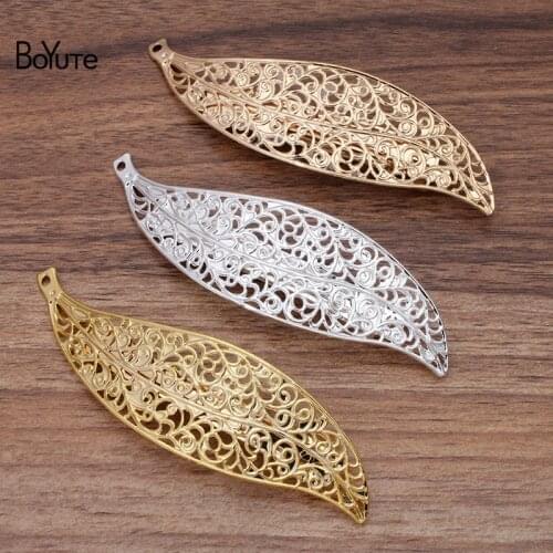 BoYuTe (100 Pieces/Lot) 100*28MM Big Filigree Leaf Hair Clip Factory Supply Diy Jewelry Accessories Wholesale