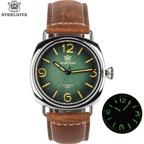STEELDIVE 1936 Mens Automatic Mechanical Watches Japan NH35A Diving Watch 200m C3 Luminous 316L Steel Dive Watch Automatic Men