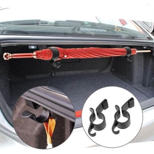 2Pcs/Set Umbrella Holder Trunk Organizer Car Rear Mounting Bracket Towel Hook