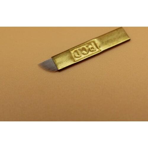 100PCS PCD Coper 14Pin Manual Eyebrow Tattoo Needles Microblading Blade For 3D Eyebrow Embroidery Permanent Makeup Needle