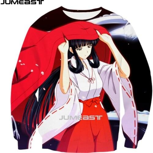 Jumeast Brand Men Women 3D Printed Sweatshirt Anime Inuyasha Long Sleeve Fashion T Shirt Sport Pullover Tops Tees