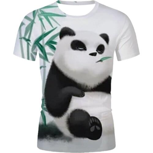 3D summer T-shirts Cute panda print T shirt Mens casual fitness t-shirt 2021 new men and women T-shirt Sports short sleeve