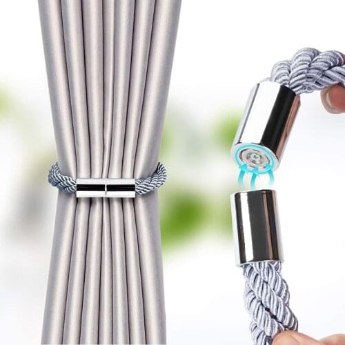 1Pcs Magnetic Curtain Holders Clips Strong Magnet Pull Curtains Tiebacks Drape Weave Rope Holdbacks Buckle For Home Window