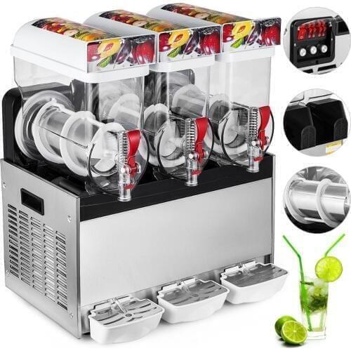 Frozen Drink Slush Machine 3x12L Slushy Machine Frozen Drink Slush Making Machine 3 Cylinder Snow Melting Machine