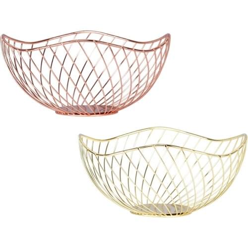 Nordic Style Metal Storage Basket Fruit Vegetable Decorated Display Bowl Rack Dining Table Decoration Drop Shipping Home Decor