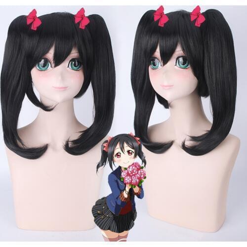 LoveLive! Cosplay Wig Love Live Nico Yazawa long Black Ponytail Synthetic Hair Anime Costume Accessories Party Wigs