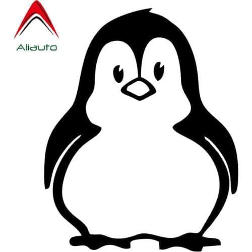 Aliauto Cute Penguin Car Sticker Vinyl Motorcycles Decoration Waterproof Reflective Cartoon Decal Black/Silver,15cm*12cm