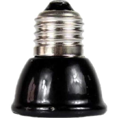 E27 Mini Infrared Ceramic Heating Bulb Elevator Globe Lamp for Animal Reptile -Black - Black, 100W