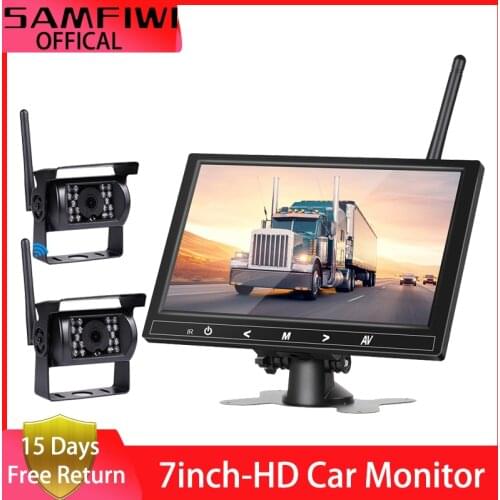 7 inch 12-24V wireless trucK monitor in car screen with Rear View Camera Car TV For Bus RV Trailer Excavator Reverse iamge