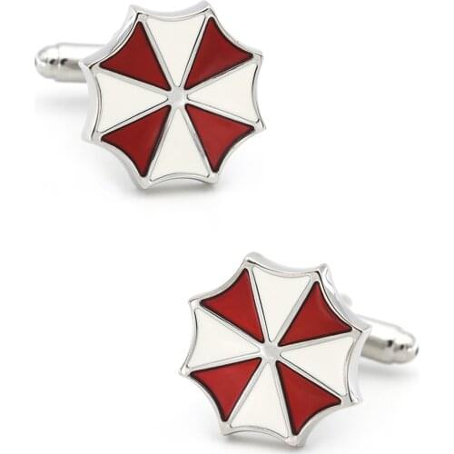 Mens Umbrella Cuff Links Copper Material Red Color
