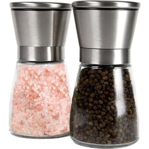 NEW Manual Grinding Mill Stainless Steel Pepper Grinder Black Pepper Mill Salt Spice Glass Bottle Grinder Kitchen Tool