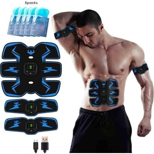 New EMS Muscle Electro Stimulator Abdominal Muscle Toner Abs Trainer with LCD Display Fitness Training Gea Rechargeable Ab Belt