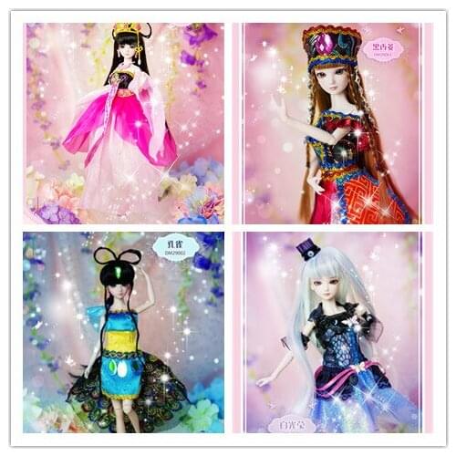 New arrival 11'' BJD Doll 29cm Princess 14-Joints Cosplay Dress With Clothes Shoe Makeup Fashion Doll for Girl