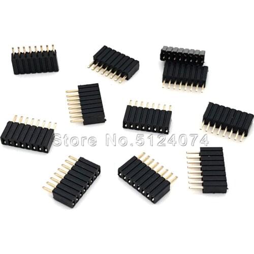 20pcs/lot Single row 8pin female pin spacing 1.27mm row pin socket female seat 1*8P straight needle Female Header connector