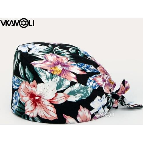 Wholesale printing Pet Grooming Scrubs Hats for long hair Tooth check Scrubs women Caps Health service work Caps Operator hats