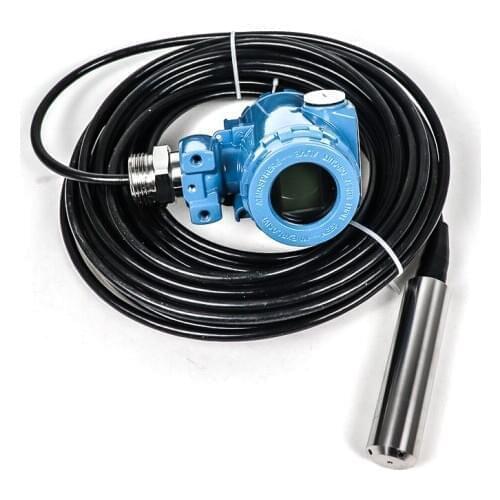 LCD display water level transmitter 24V powered level meter with 20m cables 4-20ma 0-10v output