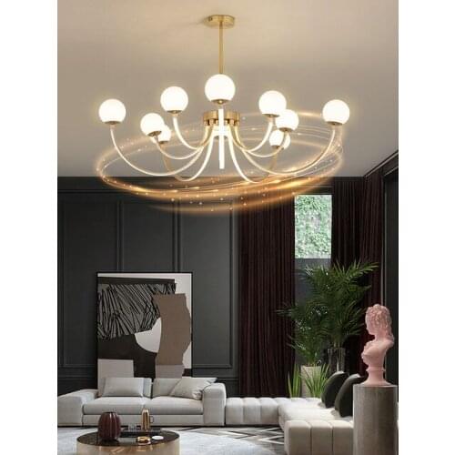 Postmodern branch glass bubble light LED chandelier Nordic luxury interior living room bedroom gold/black hanging light fixture