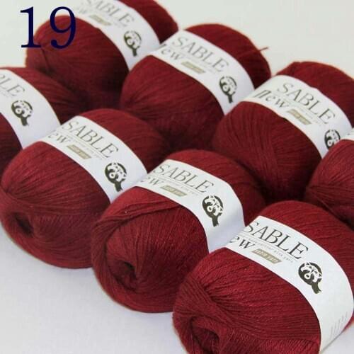 Sale Super Soft 8X50g Pure Sable Cashmere Wrap Shawls Hand Knit Wool Crochet Yarn Burgundy 243-19-8