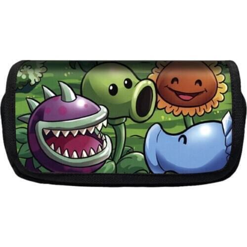 Plants VS Zombie Boys Girls Cartoon Polyester Pencil Case Bag School Pouches Children Pen Bag Kids Purse Wallet