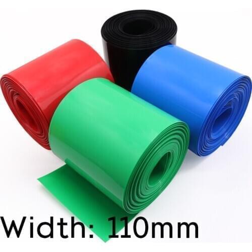 Width 110mm (Diameter 70mm) Lipo Battery Wrap PVC Heat Shrink Tubing Insulated Case Sleeve Protection Cover Flat Pack Colorful