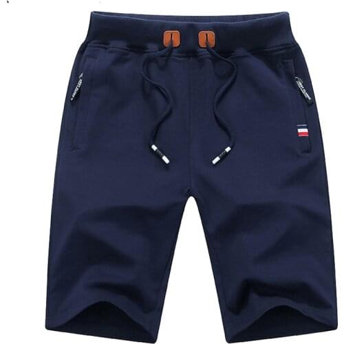 2021 Mens Shorts Summer Mens Solid Beach Shorts Cotton Fashion Casual Breathable Male Drawstring Sports Shorts