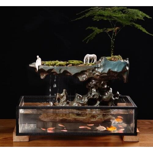 Ornaments home modern Humidification water furnishing articles office desktop water fountain indoor living room decor