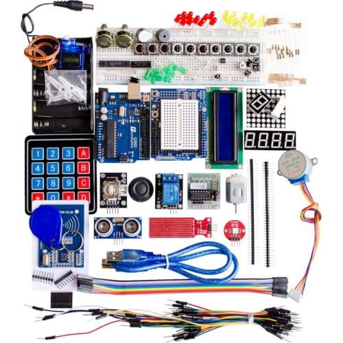 Starter Kit for Arduino Uno R3 - Uno R3 Breadboard and holder Step Motor / Servo /1602 LCD / jumper Wire/ UNO R3