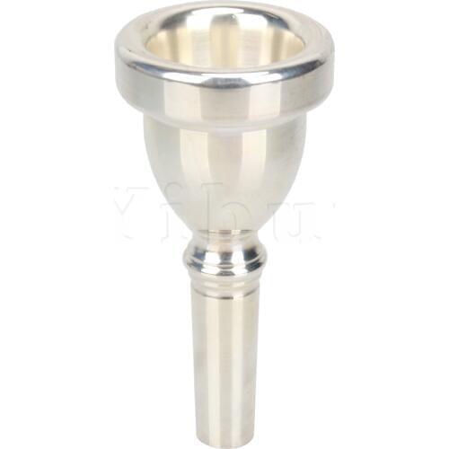Yibuy Tuba/Bass Large Horn Mouthpiece Silver Plated Musical Instrument Accessories