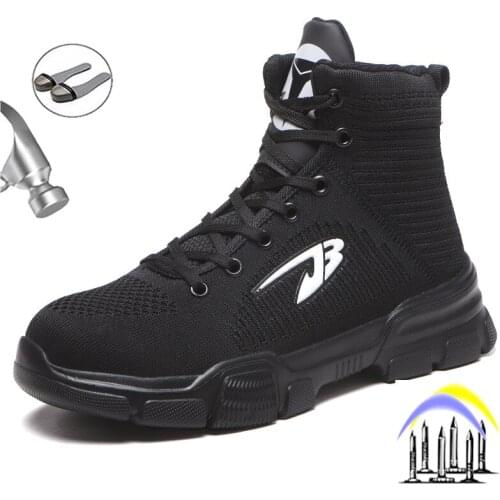 Safety Shoes Mens High Quality Safety Shoes Steel Toe Cap Indestructible Work Boots Anti-piercing Breathable Non-Slip Sneakers