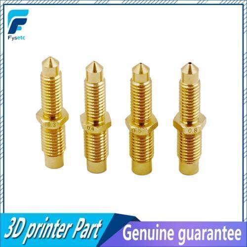 1PC 0.3mm/0.4mm/0.5mm/0.8mm 3D Printer Accessories V6 Integral Nozzle V6 Brass Nozzle Throat One V6 Nozzle Throat Siamese