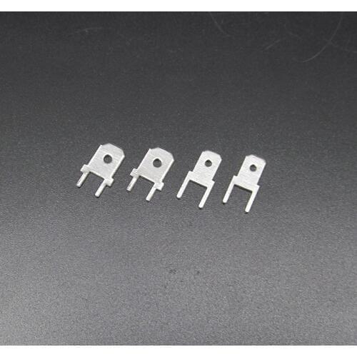 100Pcs 4.8mm 6.3mm circuit board soldering blade soldering piece 0.8mm thick Double-pin plug spring butt male terminal