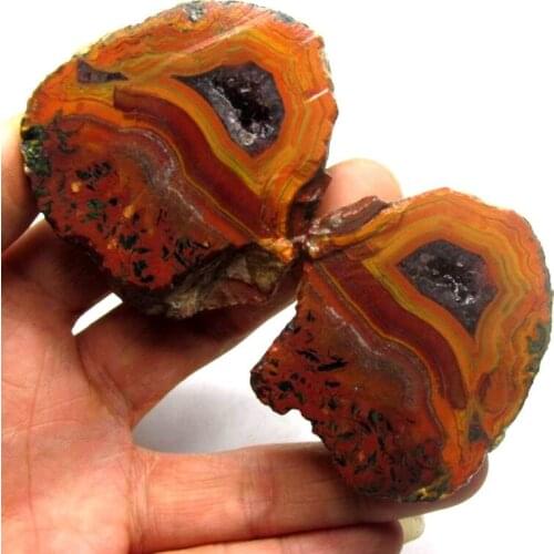 210g Pair of Unpolished Achat Agate Thunderegg Half Geode - crystals and stones healing Mineral specimen Home Decor x0260