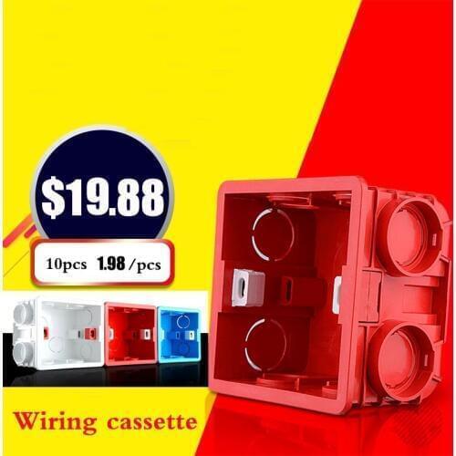 3-color 10 pcs Wiring box bottom box Universal 86 Wall switch bottom fitting concealed embedded wire box